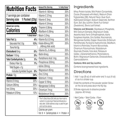 WonderSlim Keto Meal Replacement Shake, Mocha, C8 MCTs, 12g Protein, 25 Vitamins (7ct)
