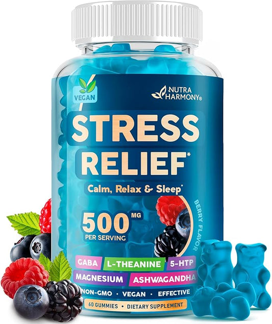 Stress Relief Supplement Gummies 500 mg 5-HTP | 60 Gummy
