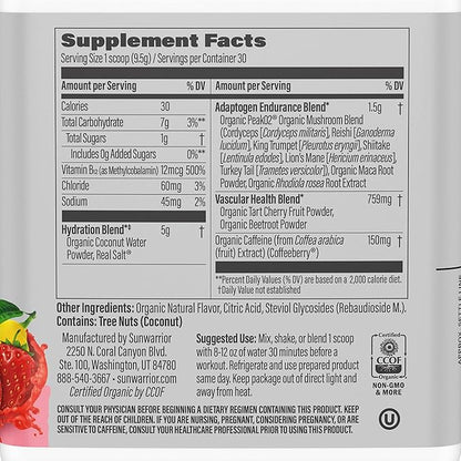 Sunwarrior Plant-based Preworkout Powder Hydration Blend 30 Servings