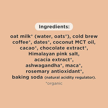 Pop & Bottle, Oat Milk Lattes - Cold Brew, Maca, Antioxidants, Ashwagandha, MCT Oil, Collagen, Organic, Diary Free, Gluten Free, Lightly Sweetened with Dates - Variety, 8 Fl Oz (12 Pack)