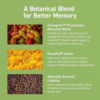 CocoaVia Memory & Focus Brain Supplement, 30 Day, 30 Capsules