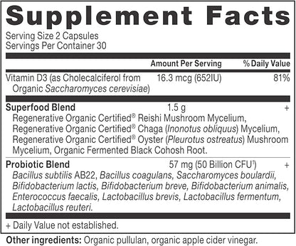 Ancient Nutrition Regenerative Organic Certified Probiotics for Menopause Support, Probiotics Menopause Support, Healthy Digestion and Women’s Health Support, 50 Billion CFUs* Per Serving, 60 Count