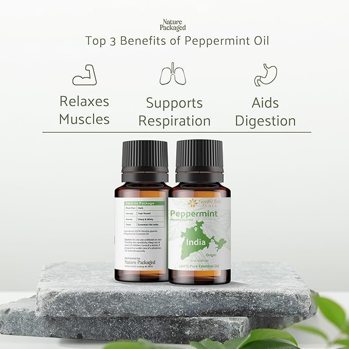 Peppermint Essential Oil (15ml) - Direct from Our Farm Partner in India - Essential Oils for Diffusers Aromatherapy Oil | Pure Therapeutic Grade