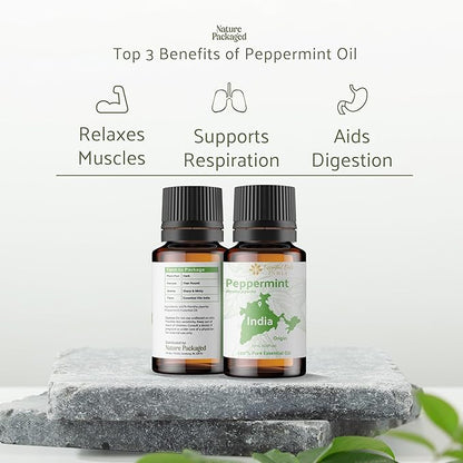 Peppermint Essential Oil (15ml) - Direct from Our Farm Partner in India - Essential Oils for Diffusers Aromatherapy Oil | Pure Therapeutic Grade