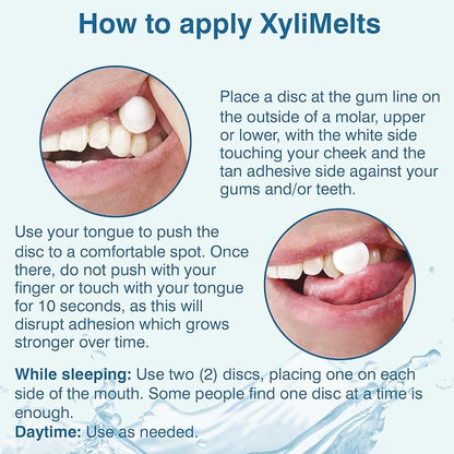 OraCoat XyliMelts Dry Mouth Relief Moisturizing Stick-On-Melts with Xylitol, 230 Count, Mild Mint, Helps Stimulate Saliva for Dry Mouth, Non-Acidic, Day & Night Use, Time Release for Up to 8-Hour