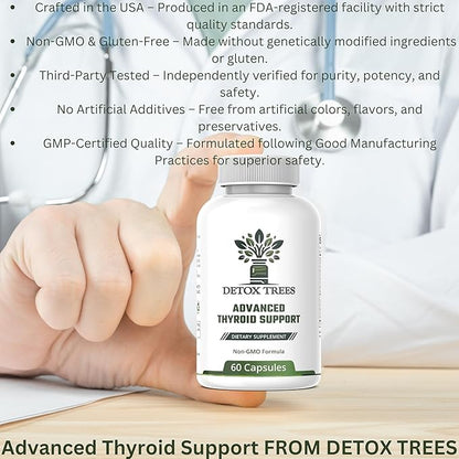 Advanced Thyroid Support – 60 Vegetable Capsules – Supports Healthy Thyroid Function, Energy, and Metabolism