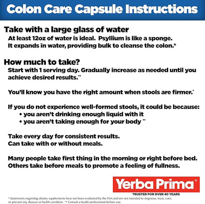 Yerba Prima Prebiotics Colon Care Fiber 180 Capsules