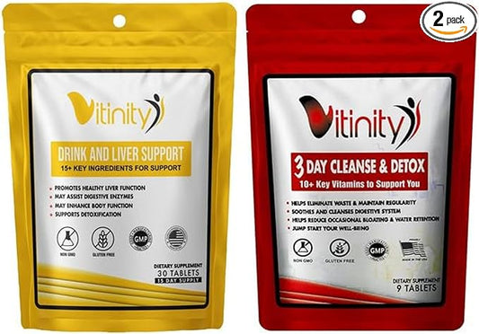 Anti-Drink Liver Cleanse Supplements,25+Key Ingredients-Craving Support,Liver Health,Kudzu,Milk-Thistle,Holy Basil,DHM Natural Cleanse,Gradual Reduction,Replenisher 30+9 Tabs(Drink-Cleanse Combo)