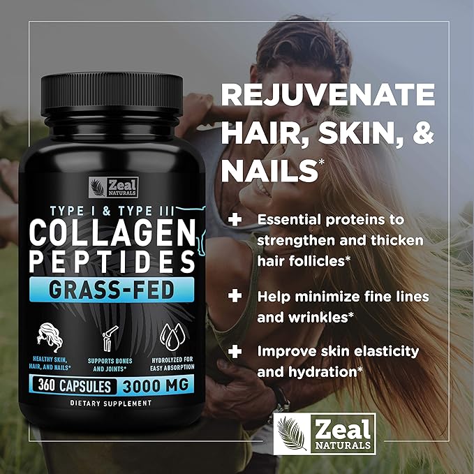 Zeal Naturals Collagen Peptides Collagen Pills (360 Capsules)