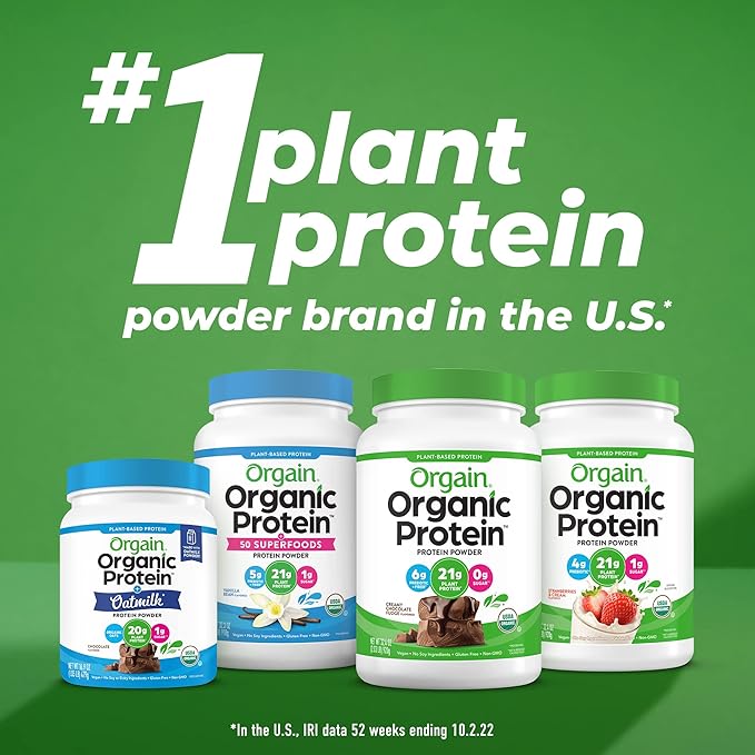 Orgain Organic Keto Vegan Protein Powder, Chocolate 10g Plant 0g Sugar*, 0.97lb