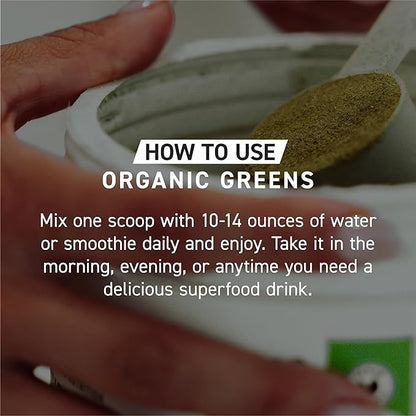Kaged Organic Greens Superfood Powder, Outlive100 Apple Cinnamon, Supergreens, Apple Cider Vinegar, Ashwagandha, 30 Servings