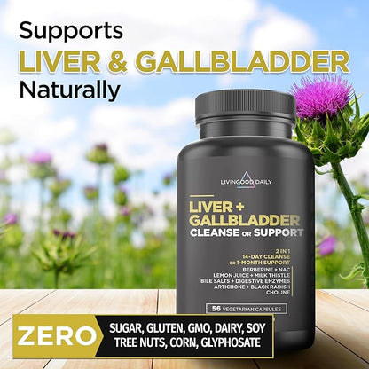Livingood Daily Intestinal Cleanse, para & Candi Cleanser or Support (56 Vegetarian Capsules) - Support Heart, Skin, & Gut Health - Non-GMO, Gluten-Free, & Vegan