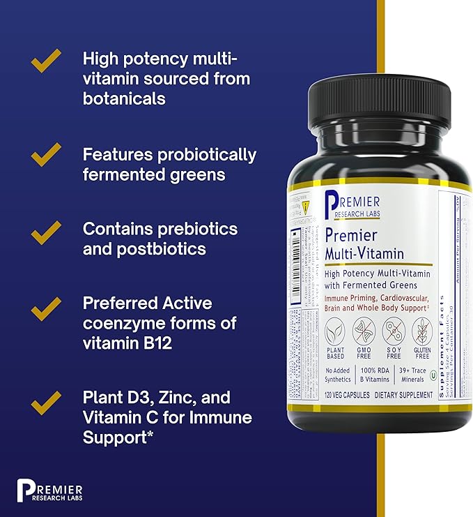 Premier Research Labs Multi-Vitamin: Immune, Brain 120 Plant-Sourced
