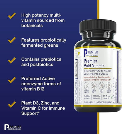 Premier Research Labs Multi-Vitamin: Immune, Brain 120 Plant-Sourced