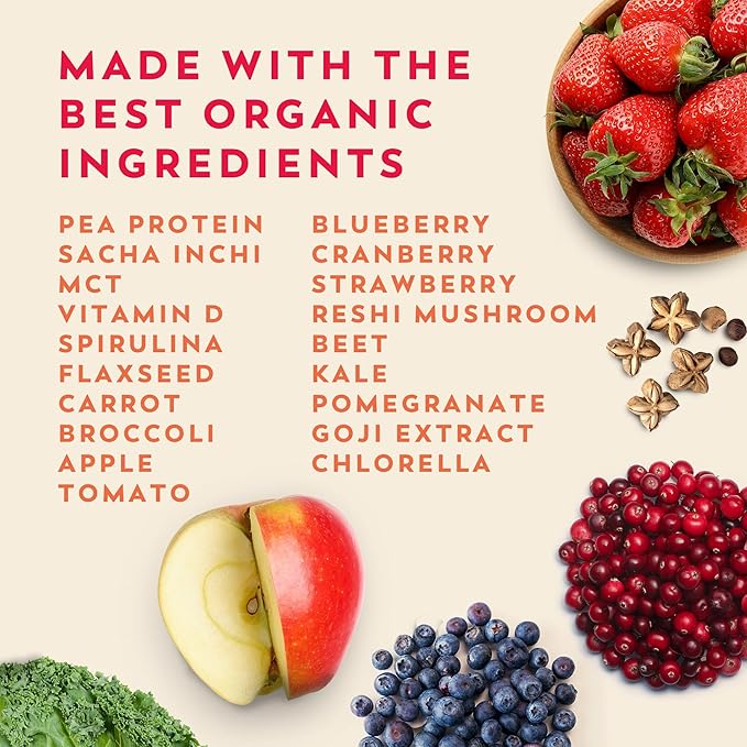 Veeg Meal Replacement Shake, Organic Greens Powder, Superfoods, Nutrients & Multivitamins, MCT Oil, All-in-One Protein Smoothie, Prebiotics & Probiotics, Vegan, Dairy Gluten Free, Sugar Free, Vanilla
