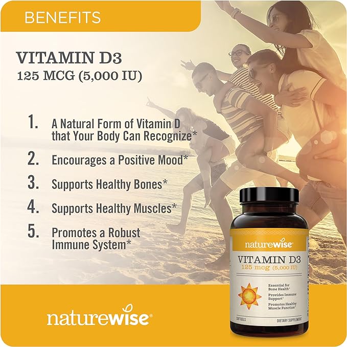 NatureWise Vitamin D3 5000iu (125 mcg) 200 Count