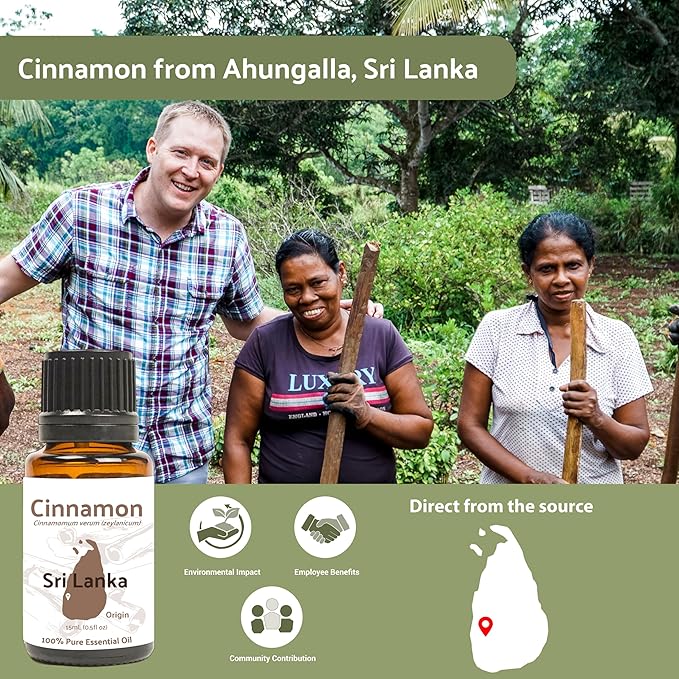 Cinnamon Oil - Direct from Farm in Sri Lanka - Bulk Essential Oils - for Diffuser-Aromatherapy Scented Oils (25LBS)