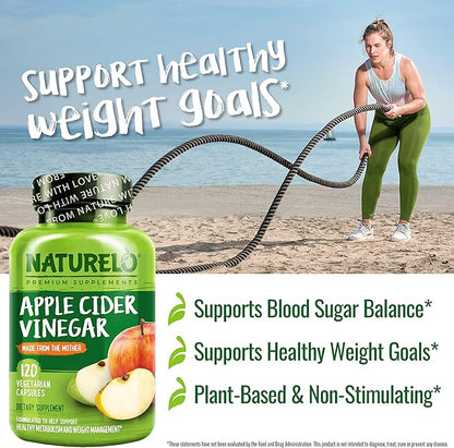 NATURELO Apple Cider Vinegar Capsules 120 Vegan
