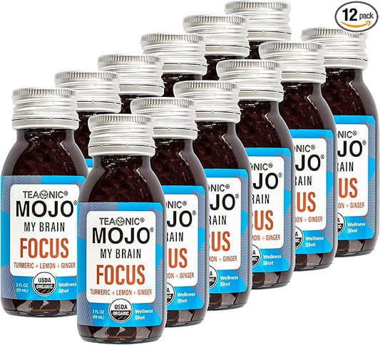TEAONIC My Brain Mojo: Focus Wellness Shots 12 Bottles 2 Fl