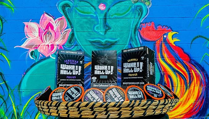 Wake The Hell Up! Ultra-Caffeinated Dark Roast Single Serve Coffee Pods | 12 CT, 2.0 Compatible