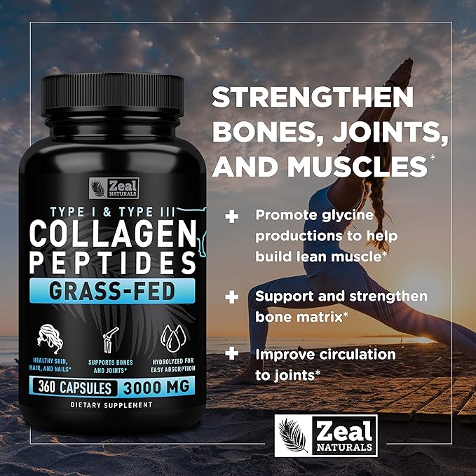 Zeal Naturals Collagen Peptides Collagen Pills (360 Capsules)